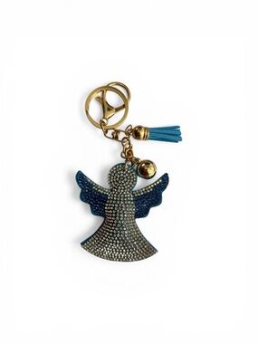 Crystal Angel Keychain Charm in Blue